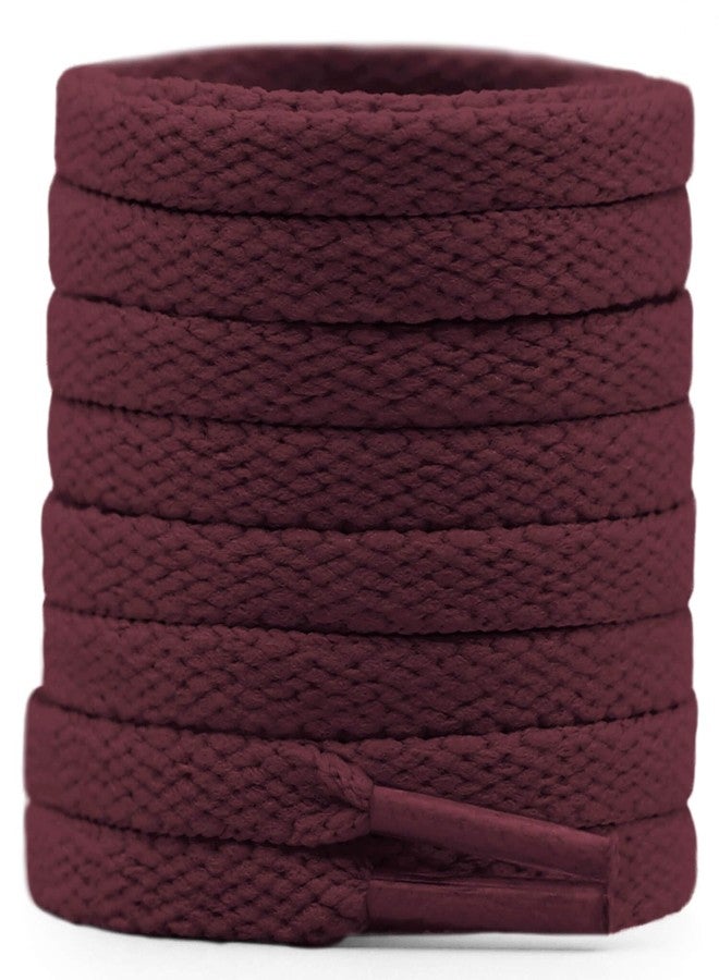 DELELE Flat Shoe Laces for Sneakers: 63 inch Dark Red 6/25 inch Narrow Athletic Shoelaces 2 Pair - Image 1